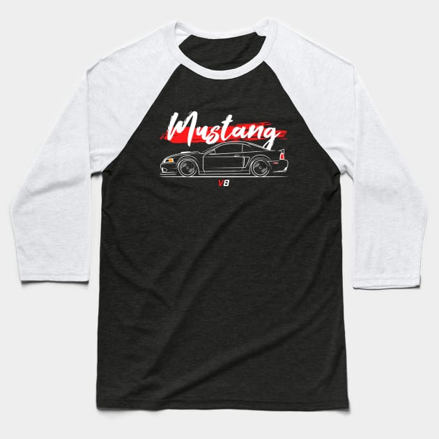 Muscle Stang New Edge Racing Baseball T-Shirt by GoldenTuners